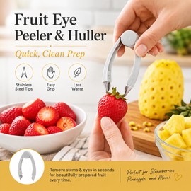 Fruit Huller Tweezers for Pineapple & Strawberries – Stainless Steel Kitchen Tool for Seeds, Stems & Eyes