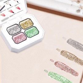 Finger Secret 4 Colors Set Ombre Pat Gel Nail Polish,Ombre Pigment Palette for Nail with 20Pcs Nail Sponges for 3d Gel Nail Art in Salon or Home Use (k5)