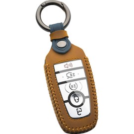 Tautrophen Key Fob Cover Genuine Leather Compatible with Ford Explorer Mustang Fusion Escape F150 F250 F350 F450 F550 Edge