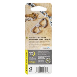 Nite Ize B-Series Dual Carabiner - Stainless Steel Double Carabiner - Perfect for Hiking, Camping, Holding Keychains & Managing Home Items - Style 4, 200 lb Weight Rating (3 Pack)