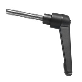 sourcing map Adjustable Clamping Lever Handle M6 x 35mm Metric 304 Stainless Steel Male Threaded Stud Hand Knobs Push Button Ratchet Rotating Screw Handles Bolts with Locking Lever Black