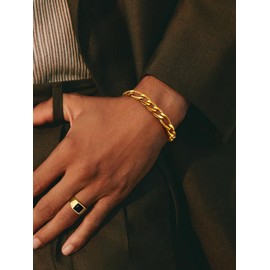 Supcare Mens Bracelet Gold, 9MM Figaro Chain Stainless Steel Bracelets 21cm, Dad's Bracelet Chain