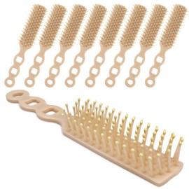 60 Pack Hair Brushes in Bulk for Homeless, Bulk Hair Brush Individually Wrapped for Curly Wavy Hair Blow Drying Styling Detangling Suitable for Shelter, Hotel(Light Orange)