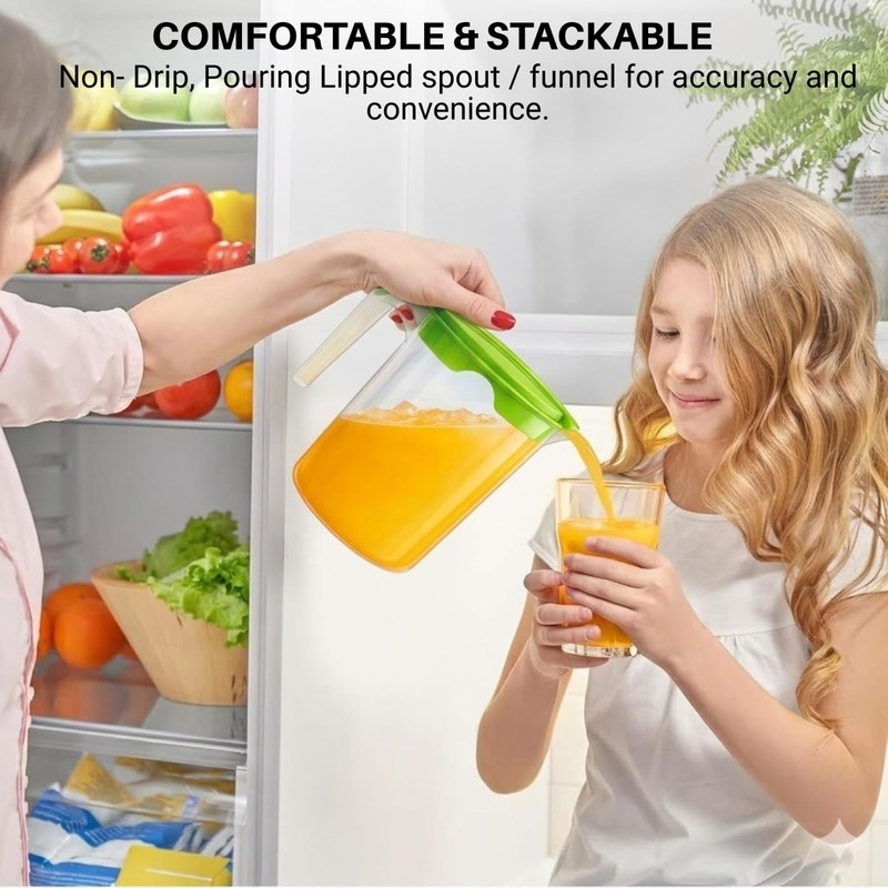 1 Liter Plastic Jug with Lid for Water Fruit Juices