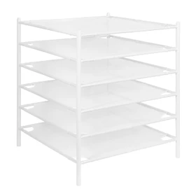 STORAGE MANIAC Sweater Drying Rack, Mesh Clothes Drying Rack, Stackable Laundry Drying Rack, Lay Flat Dryer for Delicates, Portable Dry Rack for Indoor or Outdoor, White, 6-Pack