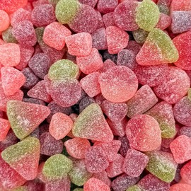 Sour Fruit Jelly Candy Mix | 1 Pound Bag | Vegan Gummies with Real Fruit Puree | Cherry, Watermelon, Peach | Gelatin Free Plant Based Texture | No Artificial Colors or Flavors | Dye Free Candy