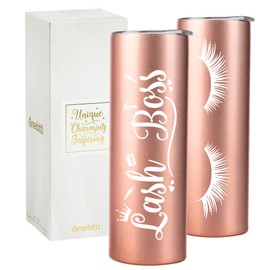 Onebttl Lash Tech Gifts Tumbler 20 oz, Lash Artist For Women, Stainless Steel Tumbler With Lid - Rose Gold