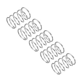 QUARKZMAN Pack of 5 Compression Spring 304 Stainless Steel Spring Spring Tension Springs Spring 10 mm AD 0.8 mm Wire Size 15 mm Free Length Coil Spring Coil Spring Steel Spring Silver