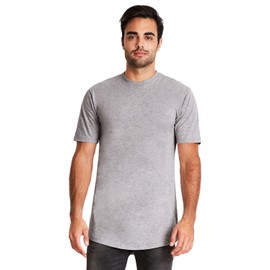 Next Level Men's Cotton Long Body Crew 2XL HEATHER GRAY