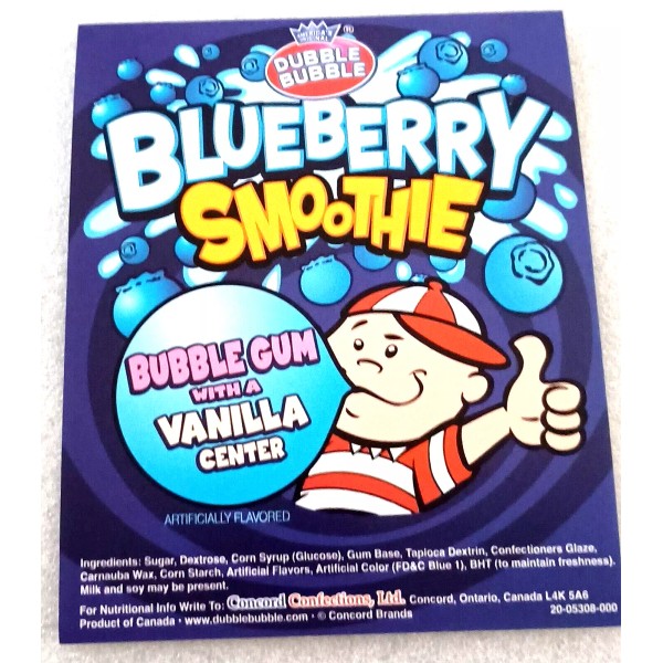 Dubble Bubble Blueberry Smoothie Gum Vending Machine Display Card 2000s