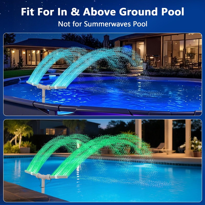Pool Fountain with Lights | Solar Pool Fountain for Above