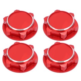 VGEBY 4x 17mm Universal Remote Control Hex Wheel Nut Aluminum Anti-lost Dustproof for 1/8 RC Car (Red)