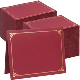 100Count Certificate Holders, Diploma Covers Gold Foil Border, for Letter Size 8.5x11 Certificates, Cardstock, Document Papers - Burgundy