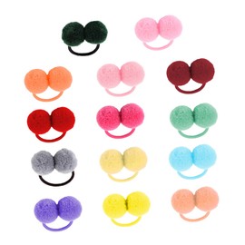 Gatuida 14Pcs Elastic Hair Bands for Cute Plush Ball Hair Ties Comfortable Ponytail Holders for Daily Wear and Parties Hair Accessories for Boys