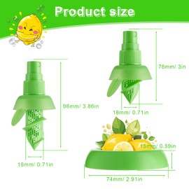 KLEHOPE Lemon Squeezer, Pack of 2 Large and 2 Small Manual Lemon Squeezer, Green Lemon Juicer, with Round Base, Lemon Sprayer for Citrus Fruits