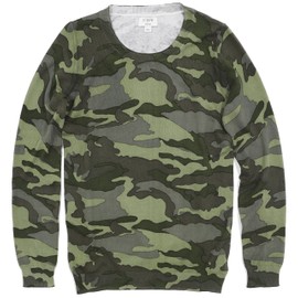 J.Crew Mercantile Women's Crewneck Cotton Teddie Sweater (L, Jenna Camo)