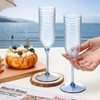 XUWAIDSGN 24 Pack Blue Detachable 2 piece Champagne Flutes 5.5