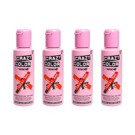 Renbow Crazy Color Semi-Permanent Hair Dye Color Cream - 4 x Coral Red 100ml