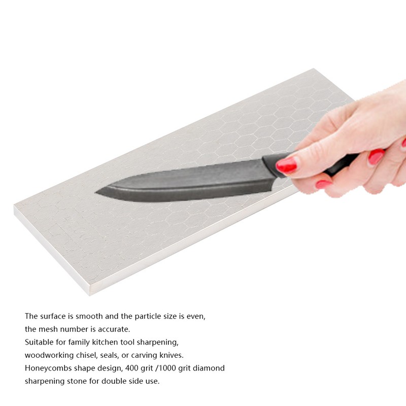 400/1000 Grit DoubleSided Diamond Sharpening Stone Knife Sharpener Whetstone Kitchen