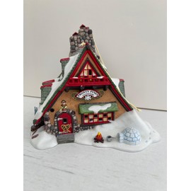 Department 56 North Pole Frosty Pines Outfitters, Green, Red, Tan, White