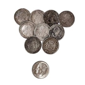 One Mexico 1/2 Real Carlos III Colonial Pirate Coin Random Antique Original