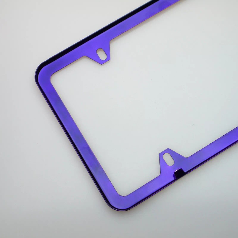 MotorVehicleParts 4Hole Slim Powder Coated Candy Purple Stainless Steel License