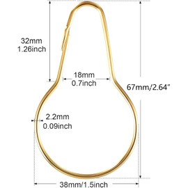 TOP-VIGOR 20Pcs Shower Curtain Rings Hanging Hooks, Metal Decorative Hooks, Hanging Shower Clips, Loop Curtain Hangers for Bedroom Bathroom Kitchen Curtain Rods, Gold