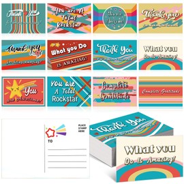 Kosiz 240 Pcs Thank You Postcards 4 x 6 Inch Appreciation Cards Assorted Greeting Cards Blank Note Cards, 12 Styles