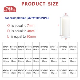 DANA FRED Outlet Spacers for Electrical Box,24 Sizes Rubber Washers for M3m4m5 Screws,White Round Spacer Non-Threaded Plastic Standoff Hardware Assortment Kit