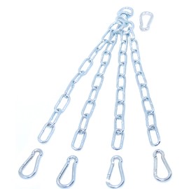Punch Bag Chain/Carat: Ideal for any room at home – with Swivel, 4 Medium and Single Large Carabiner Clip for Easy Fasten to the ceiling. High Quality.