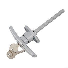 T Handle Lock, Garage Door Locks, T Handle Rear Fixing Tool Box, Garage Door Lock with 2 Keys for Caravan, Garage, Shed, RV