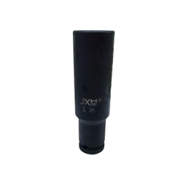 1/2" Drive 1" Extra Deep Long Impact Socket，6-Point, 5-inch Long，Heat Treated Cr-Mo Alloy Steel (1")