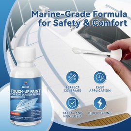 SENVEN Boat Paint White Touch Up Pen High-Gloss Boat Scratch Repair Marine Topside Bottom Enamel Marine Repair for Boats, Wood, Fiberglass, Aluminum, Metals Water-Based 30ML