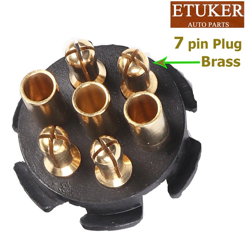 ETUKER 7-Pin Trailer Male Plug - Waterproof 12N Electrical Connector