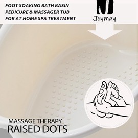 JOYMAY Foot Soaking Bath Basin, Soaking Tub, Large Basin, Feet Pedicure|Foot Massager, Ideal for Relaxation & Stress Relief - Perfect for Home & Spa Use (White)