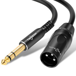 Twozoh XLR Male to 1/4 Inch Jack TRS Cable, Balanced 6.35mm Plug to 3 pin XLR Male, Quarter inch to XLR Stereo Male to Male Guitar Cable 3.3FT (Profesional/HiFi)