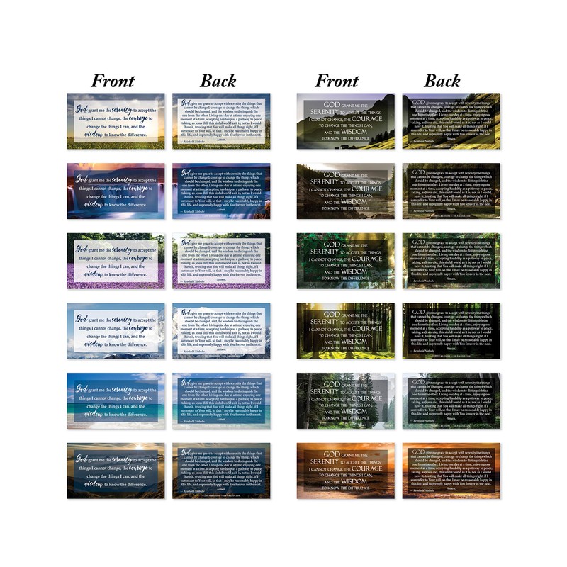JBH Creations Serenity Prayer Cards - Pack of 48: 24