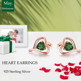 LAVUMO Sterling Silver Earrings for Women Silver Gold Rose Gold Stud Heart Earrings Set Hypoallergenic Jewellery for women Birthday Anniversary Christmas Valentine Gifts for Her