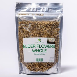 Herb To Body Elder Flowers Whole | Sambucus Nigra | Wildcrafted | 4oz