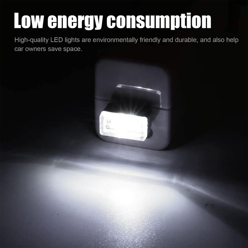 Ziciner 4 PCS USB LED Car Interior Atmosphere Lamp, Portable