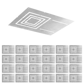 ASD New Construction Mounting Plate with Asymmetric Square Hole - 3-4-6" Flat Steel Rough-in Bracket, LED Recessed Lighting Housing, 24 Pack