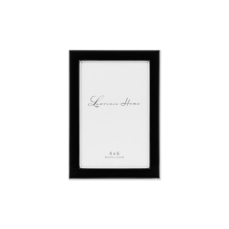 Lawrence Frames Silver Plated 4 by 6 Metal with Black