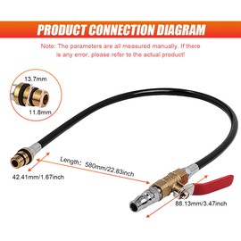 LAINLOY Car Engine Air Valve Holder Pressure Pipe, M12 M14 Thread to 1/4 NPT Cylinder Leakage Testing Assistant Tool with Ball Valve, Valve Spring Compressor Removal Tool Fits Mustang, GM Trucks