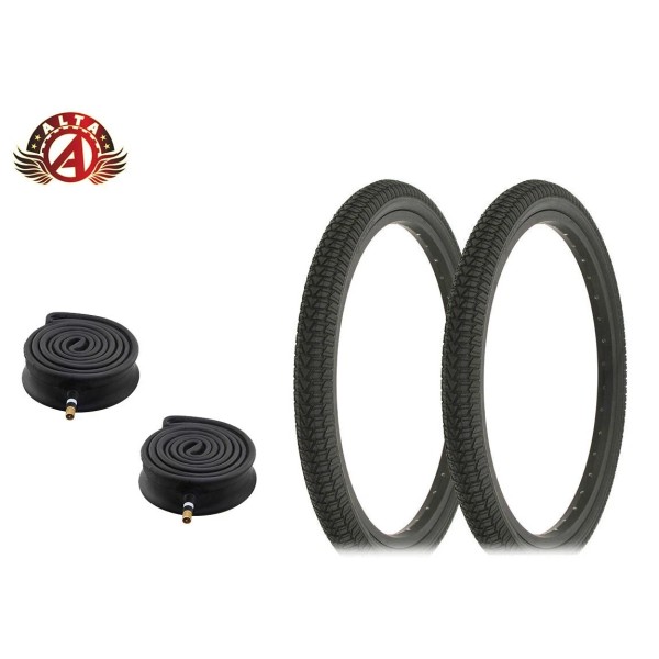 ALTA PAIR OF BLACK BICYCLE ALTA BMX TIRES W/HEAVYDUTY TUBES
