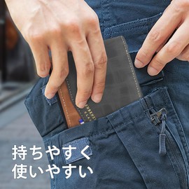 [GASUSI] Voice Men's Leather Bifold Wallet Box Shaped Coin Purse, Skimming Prevention, Bi-fold Wallet, Round Zipper, Easy to Use, Dark coffee