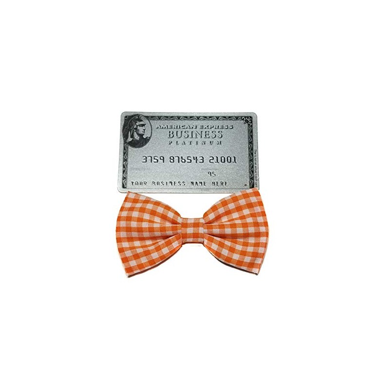 EmilyRose Couture Gingham Hair Bows (Small Headband, Orange)