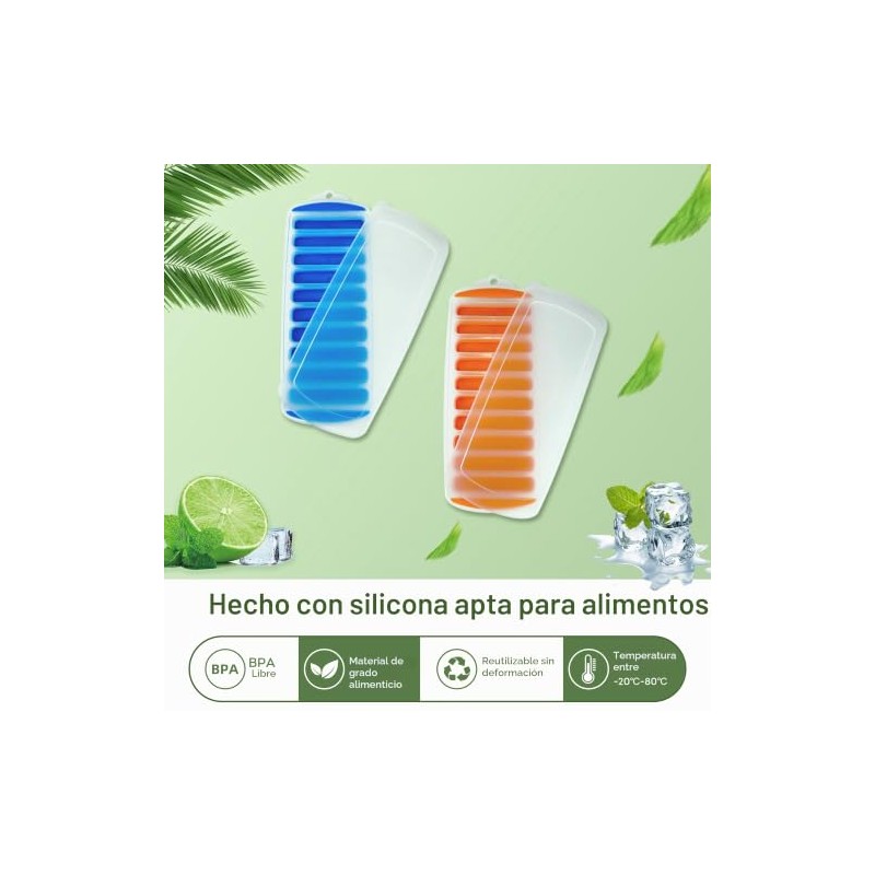 Bandeja de cubitos de hielo de silicona Lily's Home con