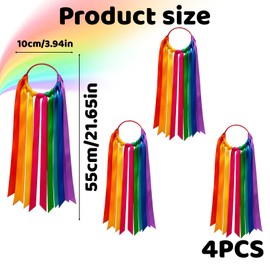 YREYBN Rainbow Ribbon, 4Pcs Dance Ribbons for Children, 45cm Sensory Ribbons for Gymnastics and Dancing, Colorful Streamers for Performance and Training