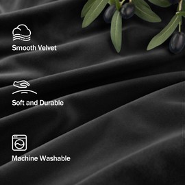 Black Out Velvet Room Darkening Curtains 63 Inch Length for Living Dining 2 Panels Heavy Privacy Energy Smart Insulating Summer Heat Winter Curtain for Kitchen Door Doorway Master Bedroom Guest Office