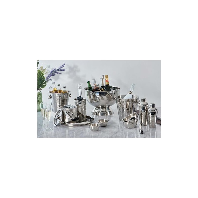 Buckingham Professional Stainless Steel Cocktail Set 750 ml, Hammered Effect